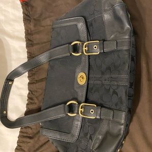 Large Coach monogram purse black